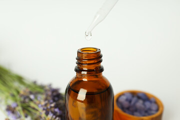 Concept of skin and face care, lavender cosmetic