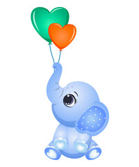 Elephant Birthday Boy 6 Background and Illustration