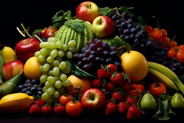 Fruits and Vegetables Image. Generative AI