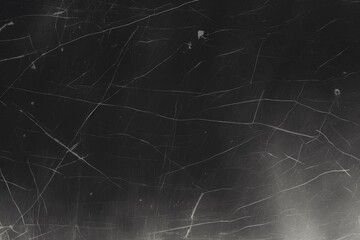 Black background with scratches and dust, scratches on the glass of a dark gray metal texture, with light gray lines in an old vintage style.