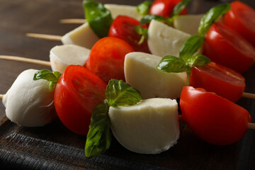 Concept of tasty Italian cuisine food - Caprese salad