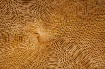 Naklejka premium A close-up of the cross-section texture of an oak tree trunk, showcasing its rich wood grain and natural patterns.
