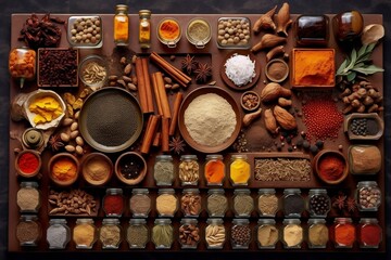 Fototapeta na wymiar Spices and Ingredients Image. Generative AI