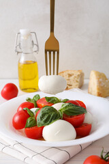 Concept of tasty Italian cuisine food - Caprese salad