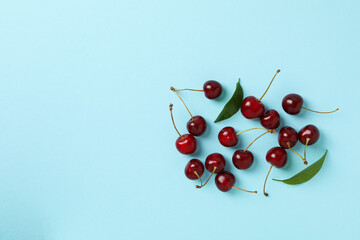 Concept of fresh summer food - delicious cherry