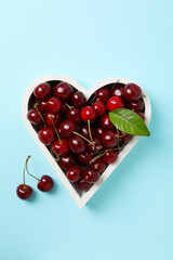 Concept of fresh summer food - delicious cherry