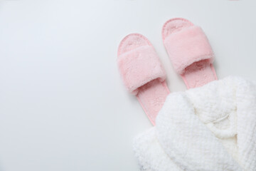 Bath accessories and supplies, composition with bathrobe