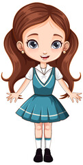 Cute female student cartoon character