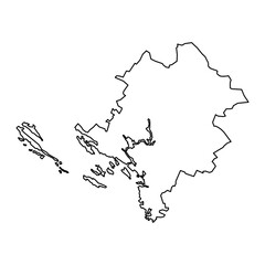 Sibenik Knin county map, subdivisions of Croatia. Vector illustration.