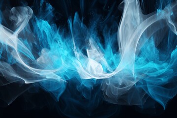 Abstract azure and white flame, generative ai