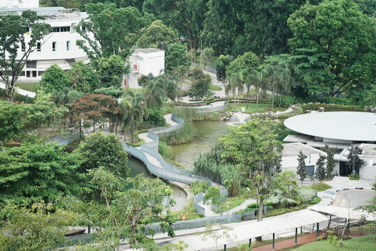 view of the garden of the palace at Nanyang Technological University - NTU Singapore