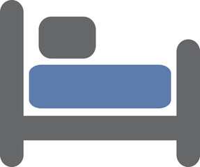 premium Double bed icon symbol sleep night hotel motel vector graphic illustration isolated and flat.