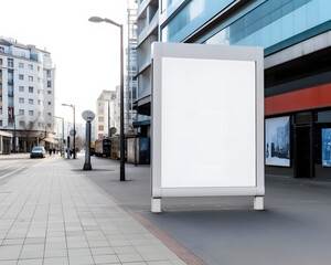 Blank billboard mockup on the street, Outdoor advertising poster on the street for advertisement street city