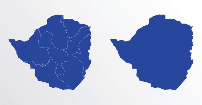 Zimbabwe map vector illustration. blue color on white background