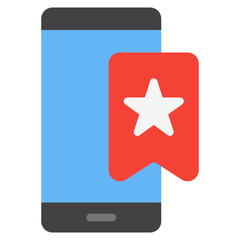 Bookmark smartphone flat icon, use for website mobile app presentation