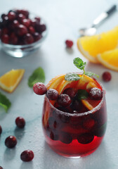 Winter cranberry and orange drink	