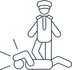 Police brutality icon. Monochrome simple sign from freedom collection. Police brutality icon for logo, templates, web design and infographics.
