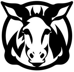 Black and white logo of a donkey, Illustration of a mule