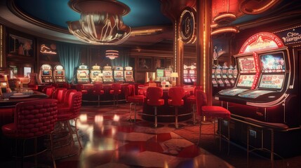 Vintage elegance with a retro casino concept. Generative AI