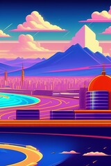 landscape with houses