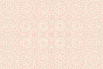 Fototapeta premium Dreamy tender gradient wallpaper with mandala pattern. Vector horizontal background for meditation poster, banner for yoga school