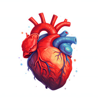 Human heart. Flat illustration isolated on white background