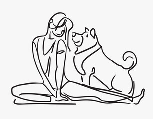 Yoga line art vector silhouette 