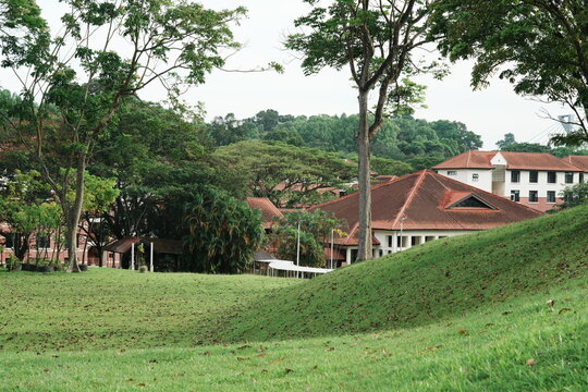 view of the garden of the palace at Nanyang Technological University - NTU Singapore