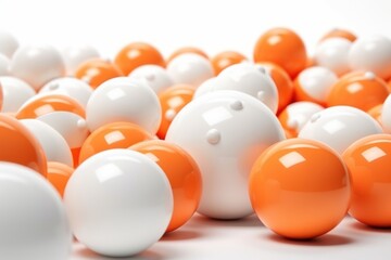 Abstract orange and white spheres on a white background, Generative ai