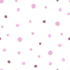 Watercolor Seamless Pattern Background with Dots on Transparent Background