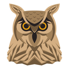 Geometric owl head - symbol of wisdom