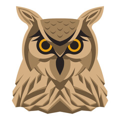 Geometric owl head - symbol of wisdom