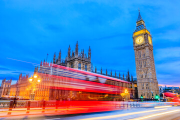 London, United Kingdom. The Big Ben and Palace of Westminster.