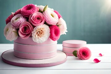 Obraz na płótnie Canvas cake with roses