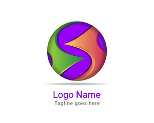 S Initial letter colorful circle logo. letter S modern gradient colorful logo