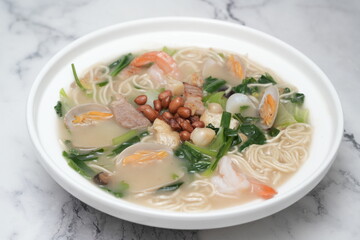 Asian seafood noodle soup