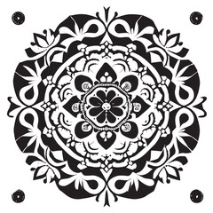 flower design black and white