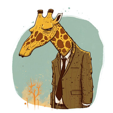 Gelangweilte Büro Giraffe