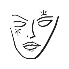 Abstract face drawing ,good for graphic design resources, posters, pamflets, stickers, prints, books title, and more.