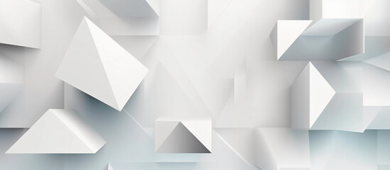 white abstract background with geometric patterns.