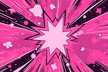 Pink cartoon comics explosion, Generative AI - obrazy, fototapety, plakaty