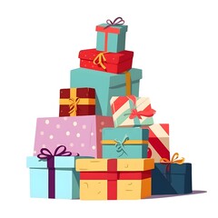 a huge mountain of New Year's gifts, Generative AI