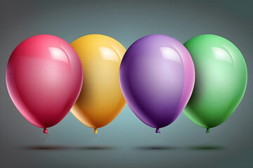 Set of colorful balloons, AI generated