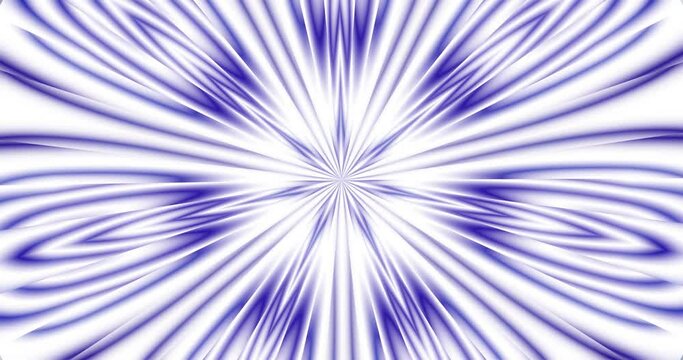 Blue and white rays of light form a snowflake-like pattern. Christmas motives. Animated background and club video. Endless cycle. A loop