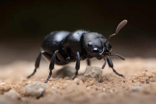 Generative AI.
a black ant in the sand