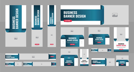 Fototapeta na wymiar Web Banner Layout Set, Business banner web template bundle design, Social Media Cover ads banner, flyer, invitation card layout