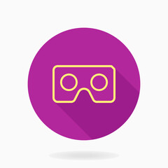 Seamless vector purple and golden pattern with VR logos. Virtual reality logos