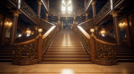 Grand_Staircase_of_the_Titanic_4k_ultra_engine_unreal - obrazy, fototapety, plakaty