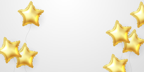 golden star balloon background for celebration party decoration vector illustration © HNKz