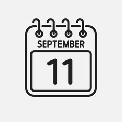 Icon page calendar day - 11 September
